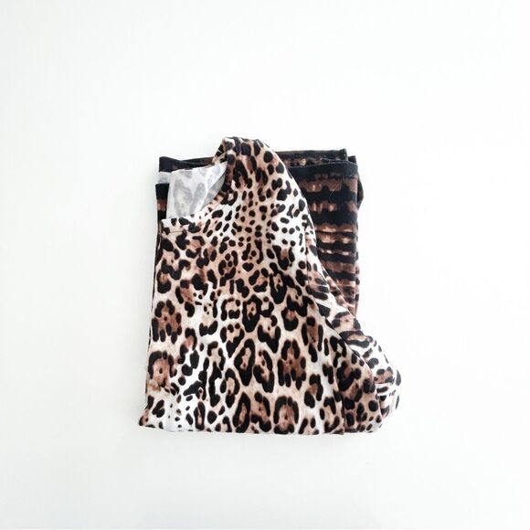Alia Plus Size Sweater Top Leopard Print Side Slit Women's 2X Soft Stretchy - Picture 8 of 8